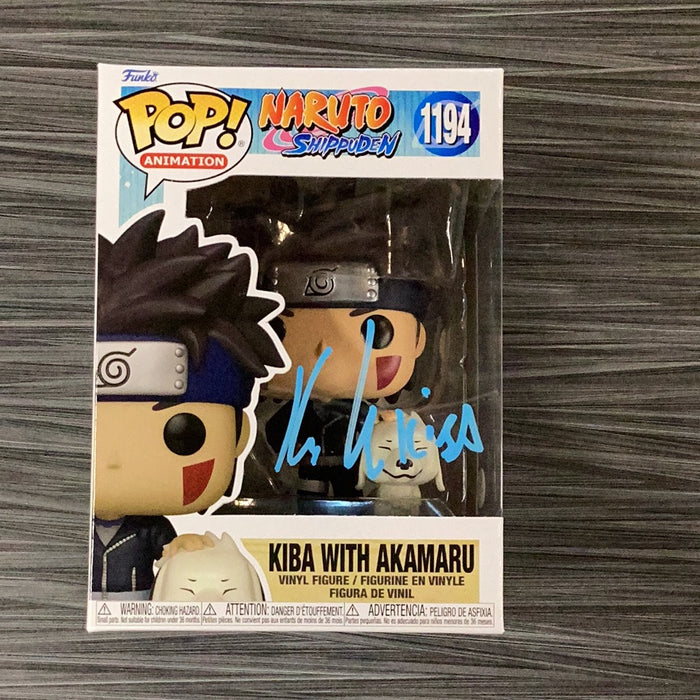 Funko POP! Animation: Naruto Shippuden - Kiba w/ Akamaru (Signed/Kyle Hebert/JSA) #1194