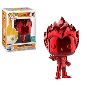 Funko POP! Animation: DBZ - Super Saiyan Vegeta Red Chrome (2019 Summer Convention)(Damaged Box) #154