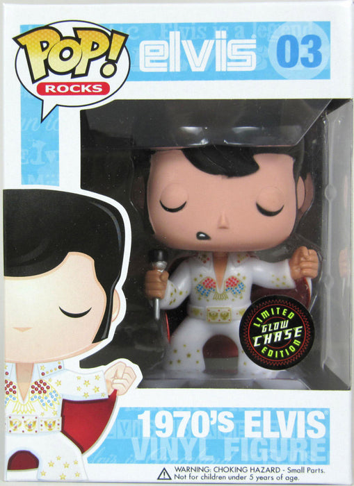 Funko POP! Rocks: Elvis - 1970's Elvis (GiTD)(CHASE)(Damaged Box) #03