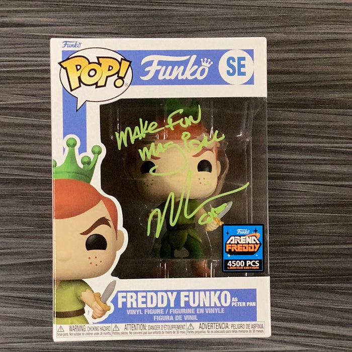 Funko POP! Freddy Funko As Peter Pan (Arena Freddy 4500 PCS)(Signed/Mike Becker) #SE