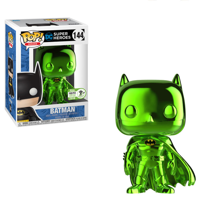 Funko POP! Heroes: DC Super Heroes - Batman [Green] Chrome (2018 ECCC /1500 PCS)(Damaged Box) #144