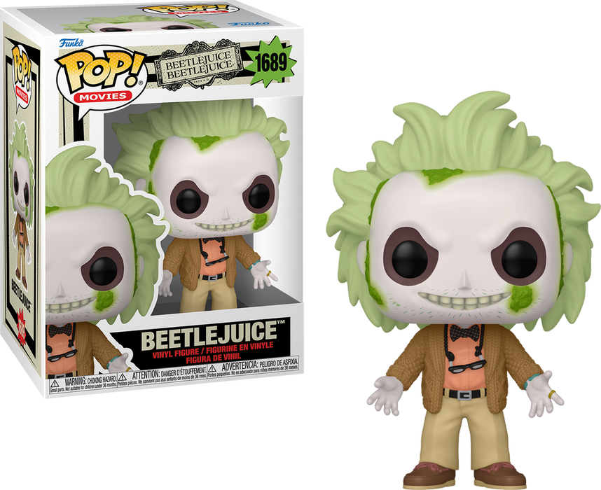 Funko POP! Movies: Beetlejuice [Beetlejuice In Cardigan] (Damaged Box) #1689