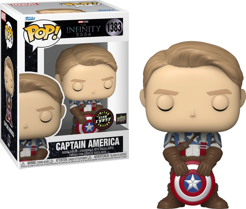Funko POP! Marvel: The Infinity Saga - Captain America (GiTD)(CHASE)(Upper Deck)(Damaged Box) #1383