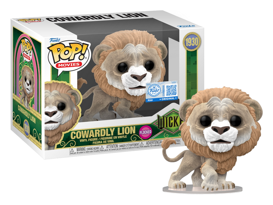 Funko POP! Movies: Wicked - Cowardly Lion (Flocked)(Target/Funko Sticker)(Damaged Box) #1930