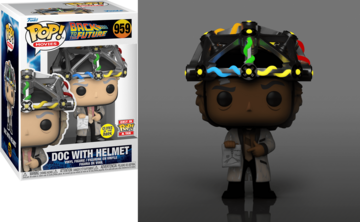 Funko POP! Movies: Back To The Future - Doc With Helmet (GiTD)(Only in Pop&Tee) #959