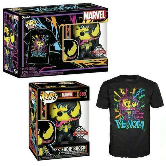 Funko POP! Tees: Marvel - Eddie Brock/ Venom [Black Light] (Special Edition) #869