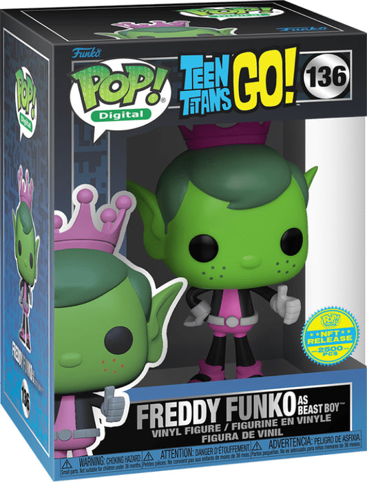 Funko POP! Digital: Teen Titans GO! - Freddy Funko As Beast Boy (NFT Release)(2500 PCS) #136
