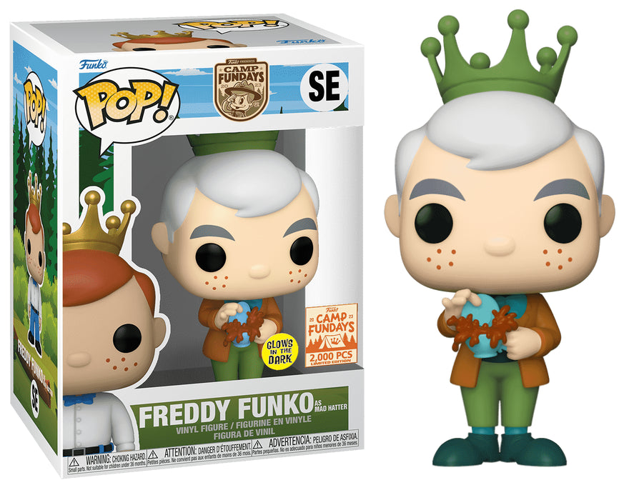 Funko POP! Camp Fundays: Freddy Funko As Mad Hatter (GiTD)(2023 Camp Fundays)(2,000 PCS)(Damaged Box) #SE