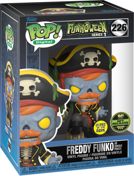 Funko POP! Digital: Funkoween Series 1 - Freddy Funko As Zombie Pirate (GiTD)(NFT Release 1900 PCS) #226
