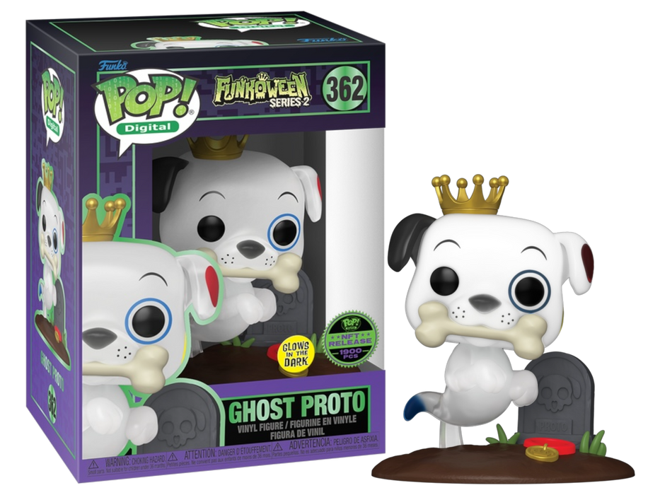 Funko POP! Digital: Funkoween Series 2 - Ghost Proto (GiTD)(NFT Release 1900 PCS)(Damaged Box) #362