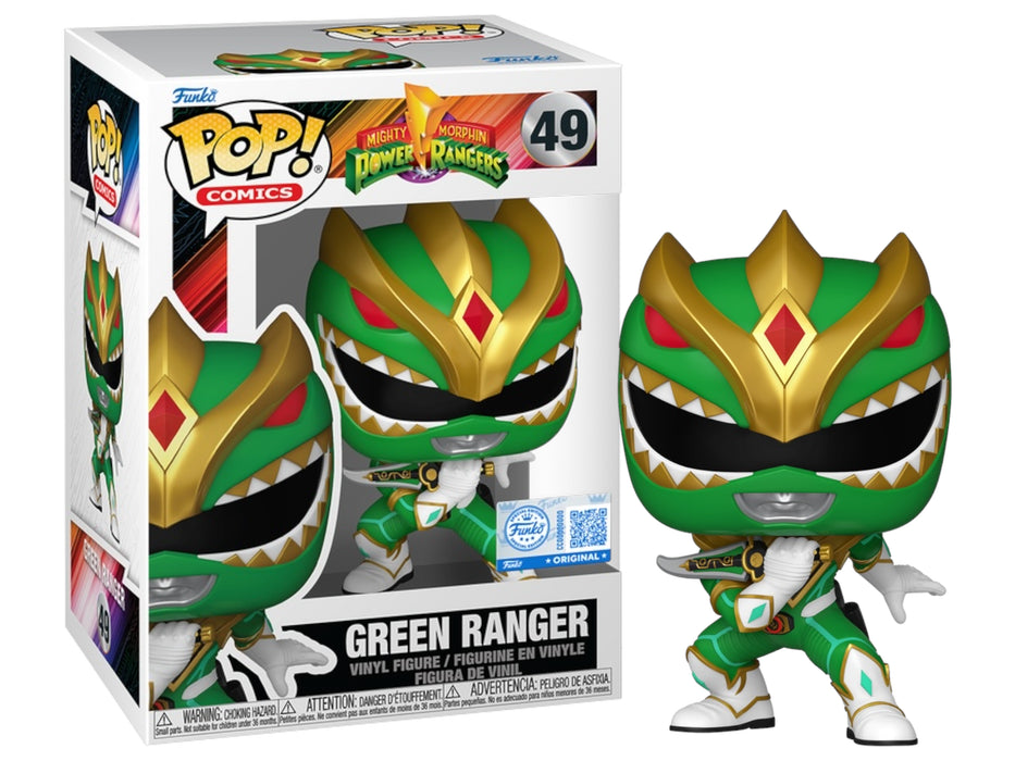 Funko POP! Comics: Mighty Morphin Power Rangers - Green Ranger (Funko Sticker/ Entertainment Earth) #49