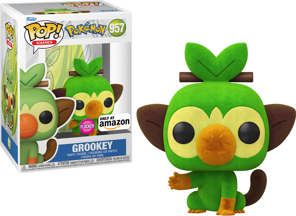 Funko POP! Games: Pokemon - Grookey (Flocked)(Amazon) #957