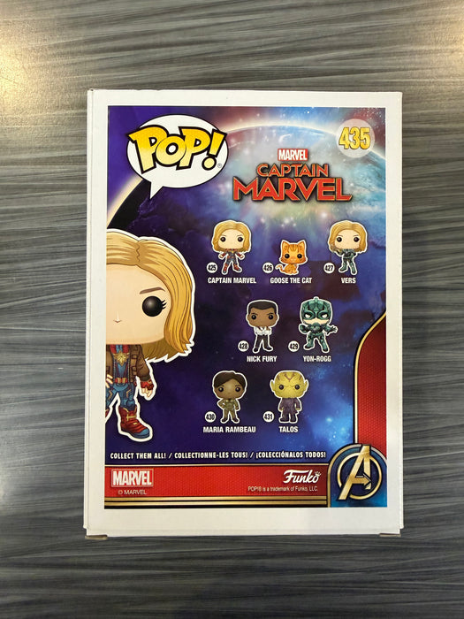 Funko POP! Marvel: Captain Marvel (Hot Topic)(Signed/Brie Larson/Beckett)(Damaged Box) #435