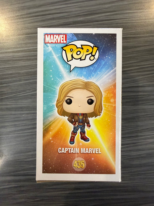 Funko POP! Marvel: Captain Marvel (Hot Topic)(Signed/Brie Larson/Beckett)(Damaged Box) #435