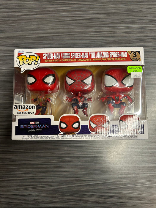 Funko POP! Marvel: Spider-Man No Way Home - Spider-Man/ Friendly Neighborhood Spider-Man/ The Amazing Spider-Man (Amazon)(Damaged Box)