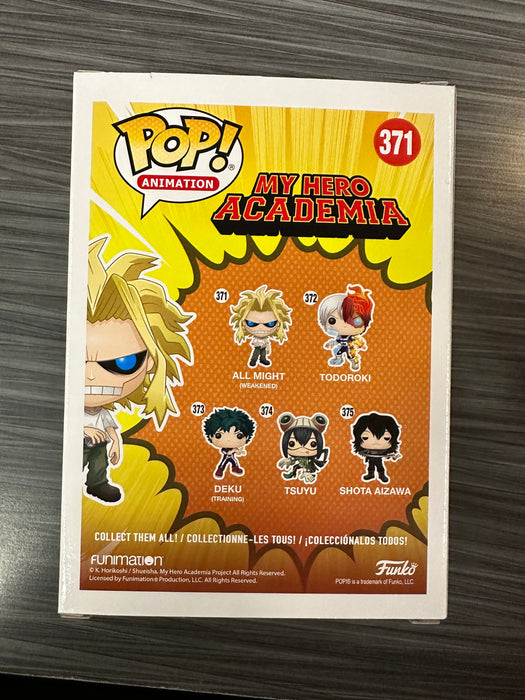 Funko POP! Animation: My Hero Academia - All Might (Weakened)(Signed/Christopher Sabat/JSA)(Damaged Box)  #371