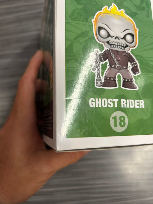 Funko POP! Marvel: Marvel Universe - Ghost Rider (GiTD)(Harrison's)(Damaged Box)[B] #18