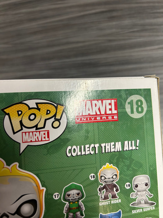 Funko POP! Marvel: Marvel Universe - Ghost Rider (GiTD)(Harrison's)(Damaged Box)[B] #18