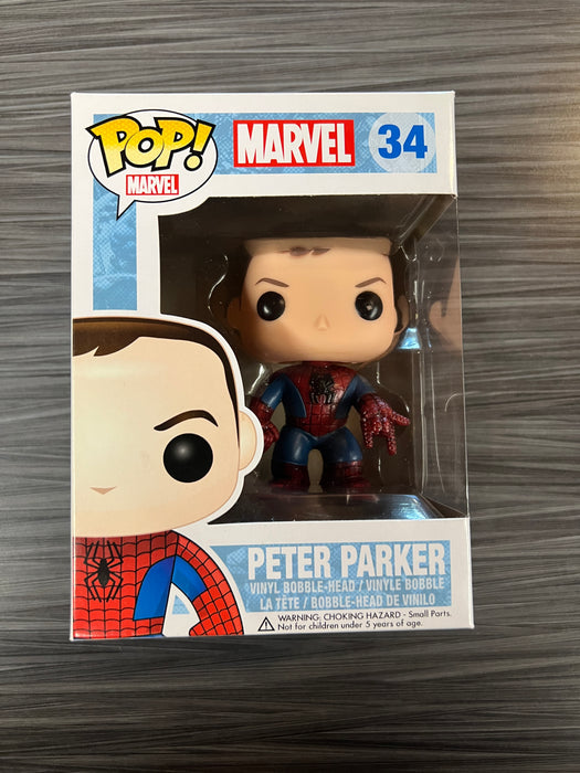 Funko POP! Marvel: Peter Parker (Missing Sticker)(Damaged Box)[B] #34