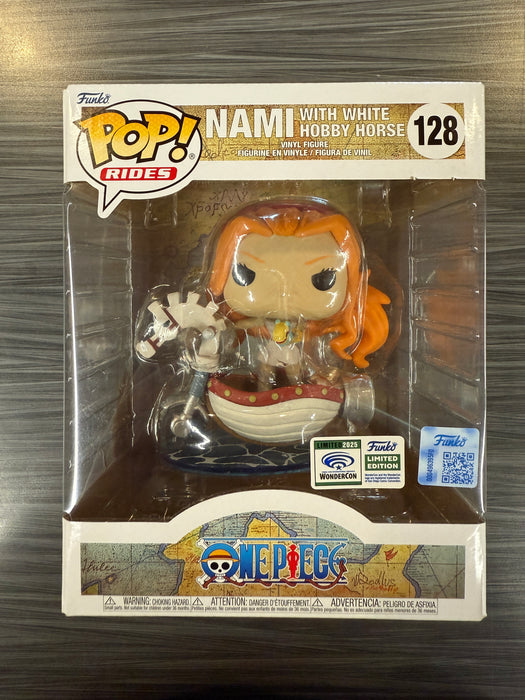 Funko POP Rides! One Piece: Nami with White Hobby Horse (2025 WonderCon)(Damaged Box) #128