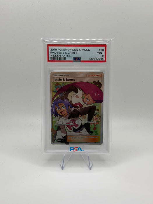 2019 POKEMON SUN & MOON Jessie & James #68 Hidden Fates [MINT PSA 9]