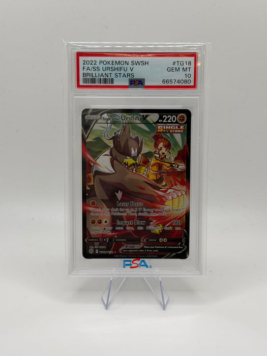 2022 POKEMON SWSH Urshifu V #TG18 Brilliant Stars [GEM MT PSA 10]
