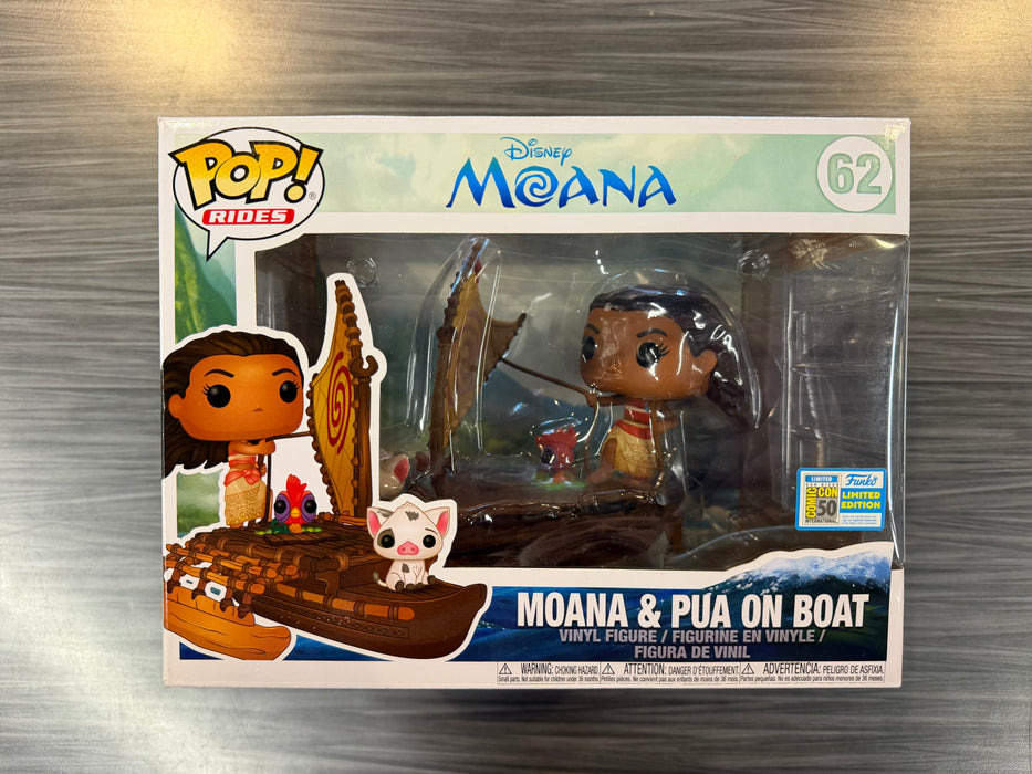 Funko POP Rides! Moana & Pua on Boat (2019 SDCC)(Damaged Box) #62