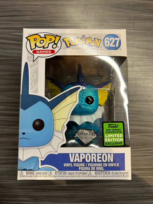 Funko POP! Games: Pokemon - Vaporeon (Diamond)(2021 Spring Convention)(Damaged Box) #627