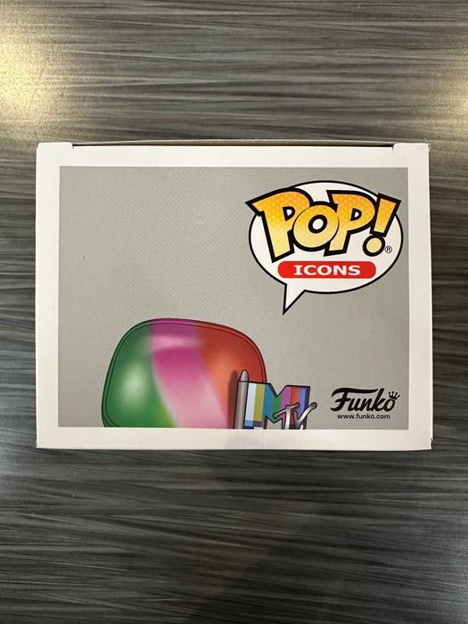 Funko POP! Icons: MTV - MTV Moon Person [Rainbow](Signed/Bam Margera/Beckett)(Damaged Box) #18