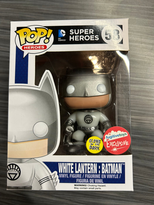 Funko POP! Heroes: Super Heroes - White Lantern: Batman (GiTD)(Fugitive Toys)(Damaged Box) #58