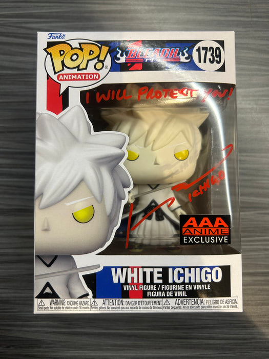 Funko POP! Animation: Bleach - White Ichigo (AAA)(Signed/Johnny Yong Bosch/JSA)(Damaged Box) #1739