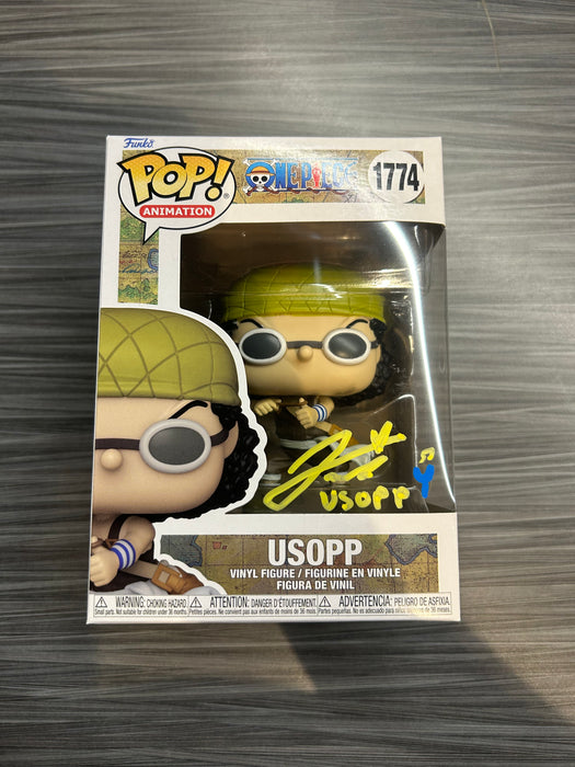 Funko POP! Animation: One Piece - Usopp [With Rubber Band](Signed/Jacob Romero/JSA) #1774