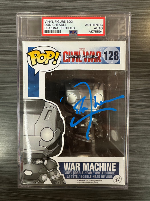 Funko POP! Marvel: Captain America Civil War - War Machine (Signed/Don Cheadle/PSA Encapsulated)[B] #128