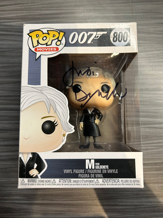 Funko POP! Movies: 007 - M [From Goldeneye](Signed/Judi Dench/JSA)(Damaged Box*) #800