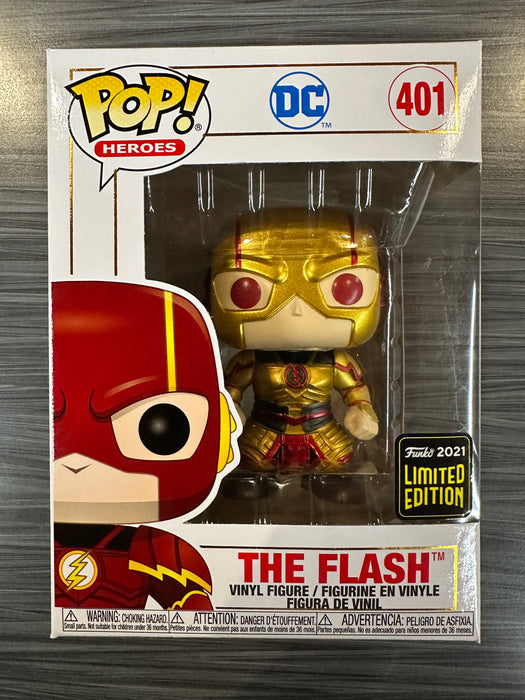 Funko POP! Heroes: DC - The Flash [Metallic] (2021 Limited Edition)(Damaged Box) #401