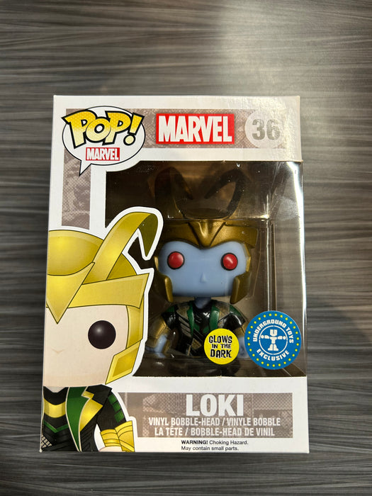 Funko POP! Marvel: Loki (GiTD)(Underground Toys)(Damaged Box) #36