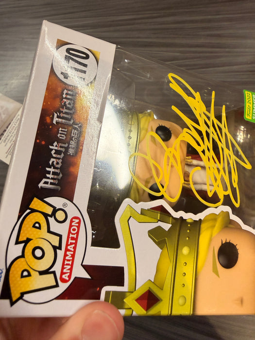Funko POP! Animation: Attack On Titan - Queen Historia (2022 Summer Convention)(Signed/Bryn Apprill/JSA)(Damaged Box) #1170