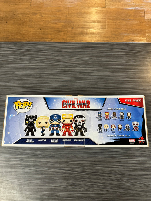 Funko POP! Marvel: Captain America Civil War - Captain America / Iron Man / Agent 13 / Black Panther / Crossbones (Disney Exclusive)(5000 PCs)(Damaged Box) [5-Pack]