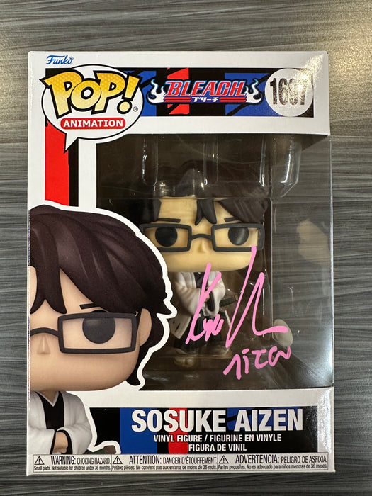 Funko POP! Animation: Bleach - Sosuke Aizen (Signed/Kyle Hebert/JSA)(Damaged Box) #1697