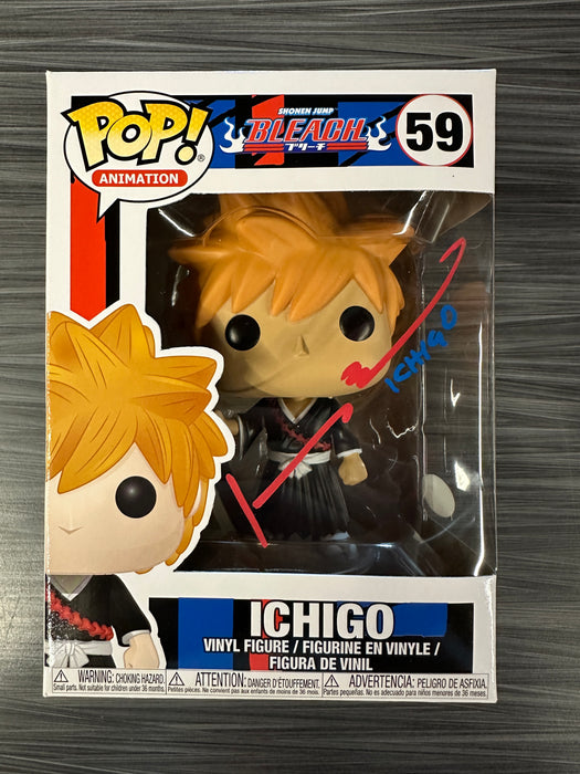 Funko POP! Animation: Bleach - Ichigo (Signed/Johnny Yong Bosch/JSA)(Damaged Box) #59
