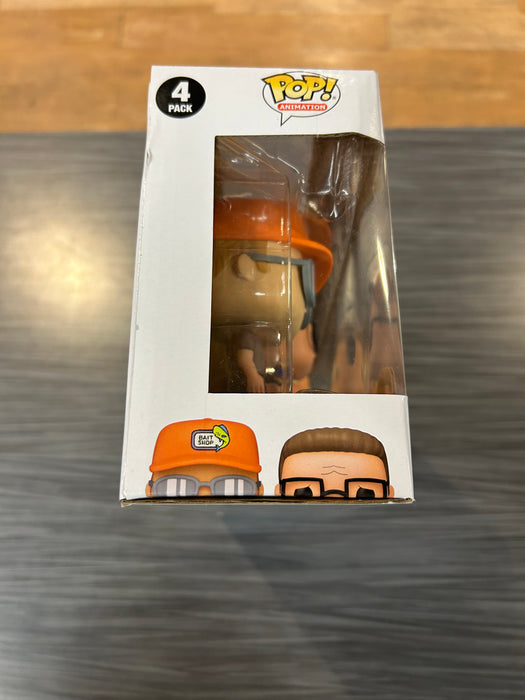 Funko POP! Animation: King of The Hill - Dale Gribble/ Hank Hill/ Bill Dauterive/ Boomhauer (Funko Sticker/Gamestop)(Damaged Box)[4 Pack]