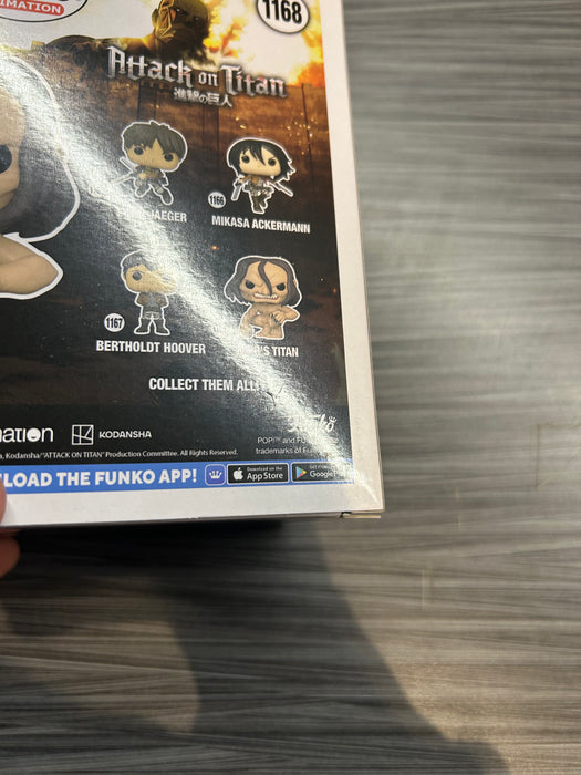 Funko POP! Animation: Attack on Titan - Ymir's Titan (Signed/Elizabeth Maxwell/JSA)(Damaged Box) #1168