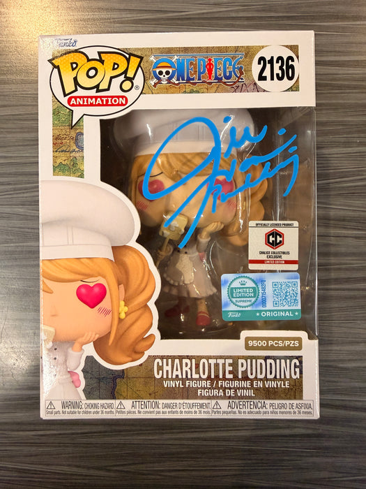 Funko POP! Animation: One Piece - Charlotte Pudding (Funko Sticker/Pre-Release Chalice)(Signed/Jill Harris/JSA) #213