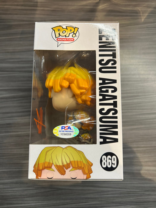 Funko POP! Animation: Demon Slayer - Zenitsu Agatsuma (Signed/Aleks Le/PSA) #869