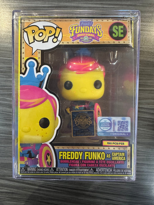Funko POP! 2026 Fundays Quest For The Grail: Freddy Funko as Captain America [Blacklight] (Funko Mythic/Show Edition)(150 PCS) #SE