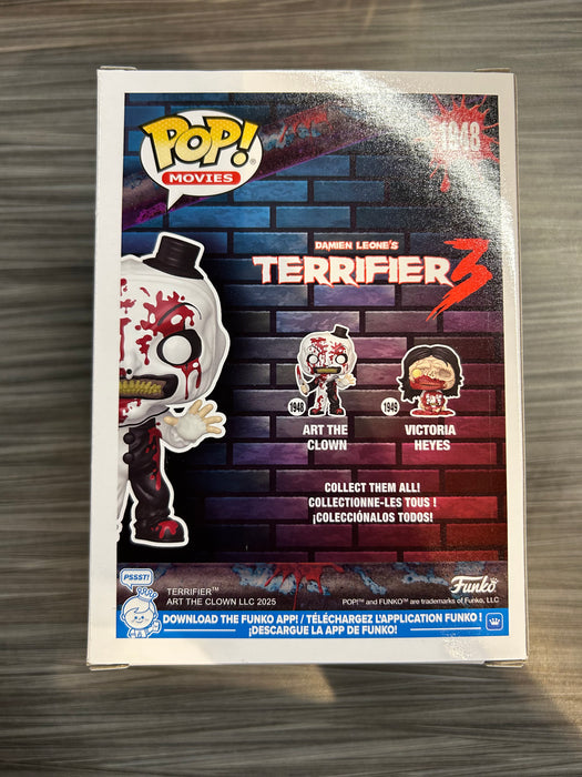 Funko POP! Movies: Terrifier 3 - Art The Clown (Entertainment Earth/Funko Sticker)(Blacklight CHASE)(Damaged Box) [C] #1948