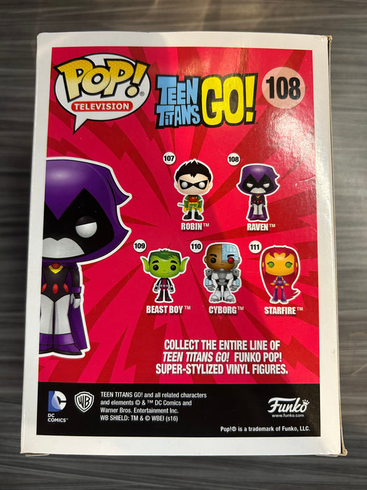 Funko POP! Television: Teen Titans Go - Raven (GiTD)(Toys R Us)(Damaged Box) #108