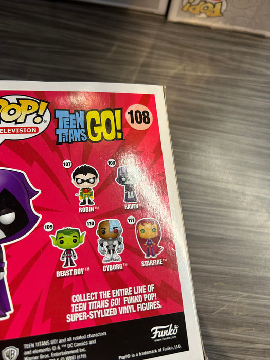 Funko POP! Television: Teen Titans Go - Raven (GiTD)(Toys R Us)(Damaged Box) #108
