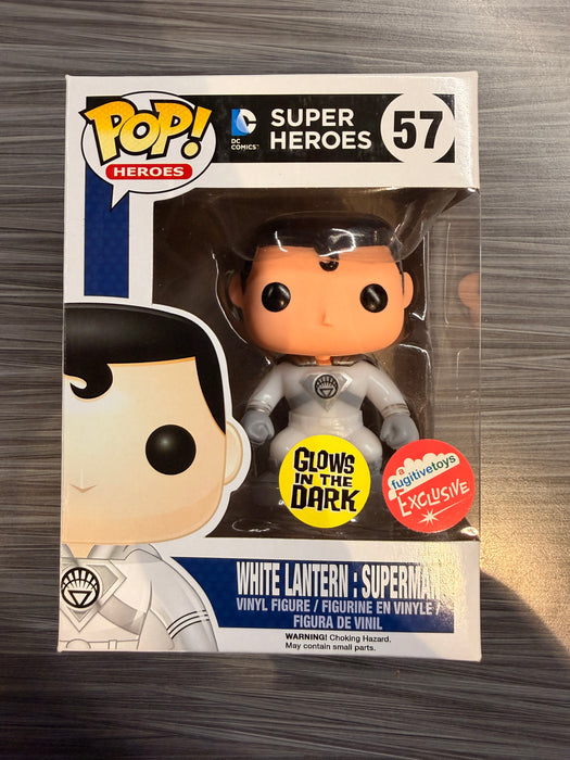 Funko POP! Heroes: Super Heroes - White Lantern: Superman (GiTD)(Fugitive Toys)(Damaged Box) #57