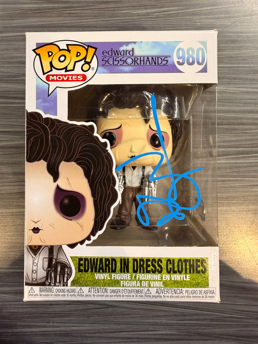 Funko POP! Movies: Edward Scissorhands - Edward In Dress Clothes (Signed/Johnny Depp/Beckett)(Damaged Box) #980